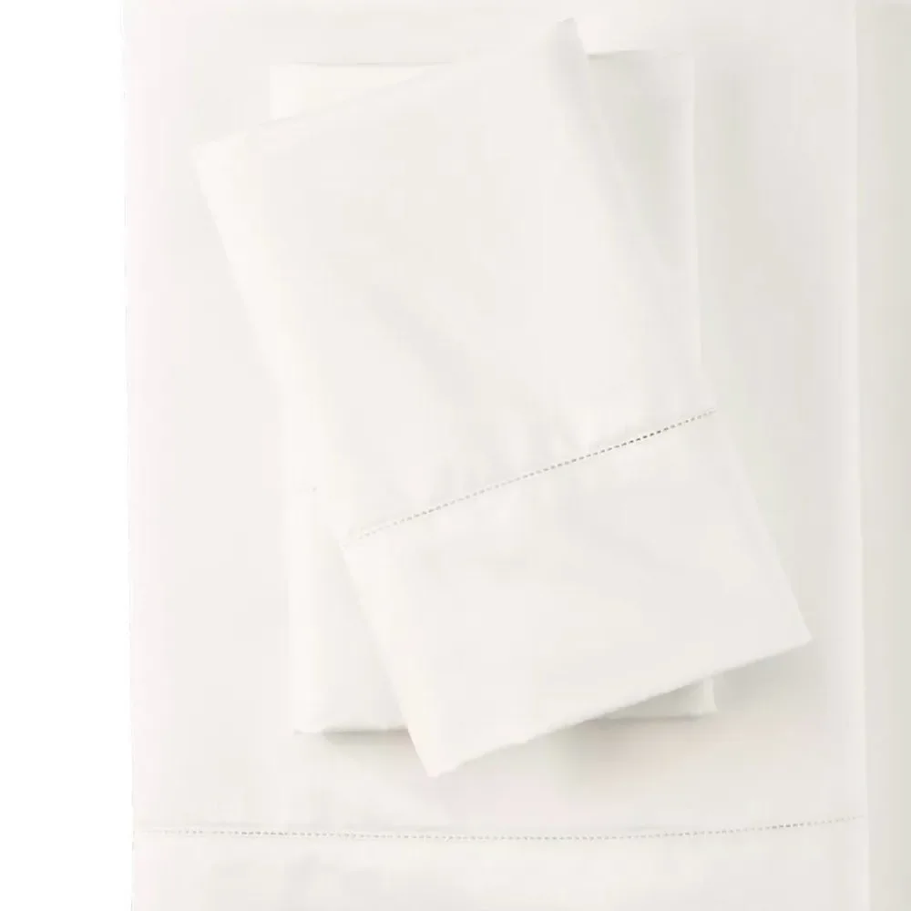 Land's End 700 Count Supima Cotton Top Sheet and Two Pillowcases Ivory King Size